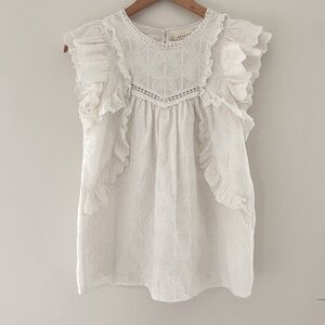 Sezane ruffled sleeve detailed top